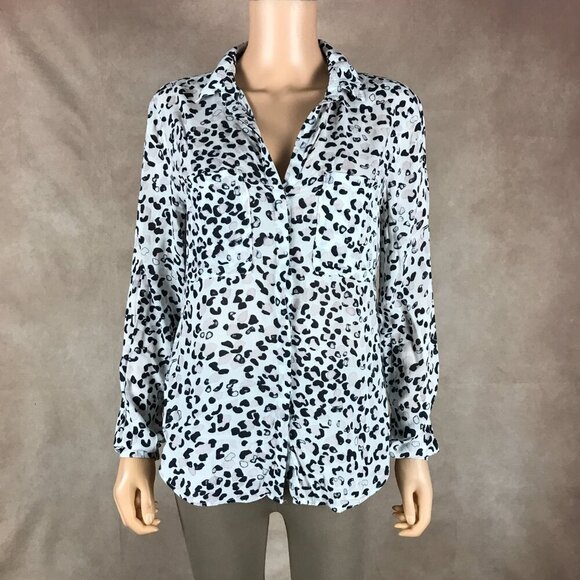 ANTHROPOLOGIE Animal Printed Button-down Shirt SMALL - Picture 1 of 10